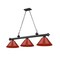 Z-Lite Cordon 3 Light Billiard, Matte Black & Red 2306-3MB-PRD - alternate 7